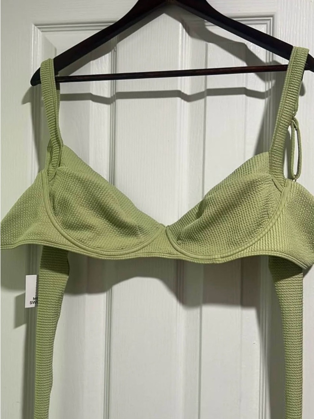 Monday Swimwear Ribbed Underwire Bralette in Sage Green